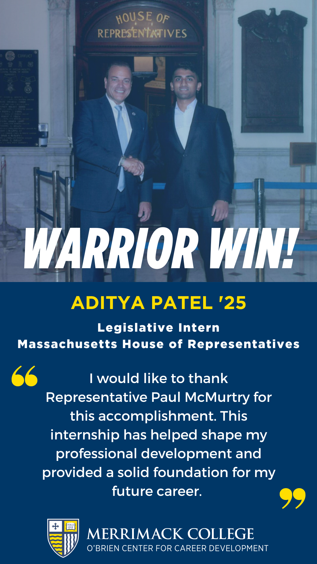 Warrior Win - Aditya Patel '25