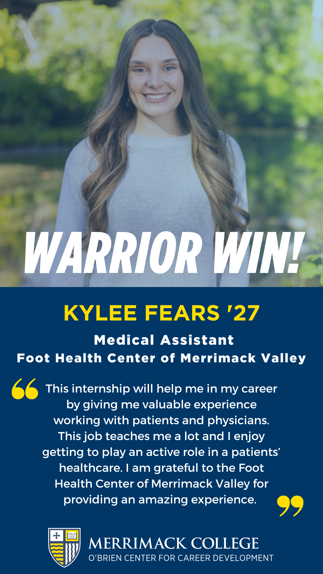 Warrior Win - Kylee Fears '27