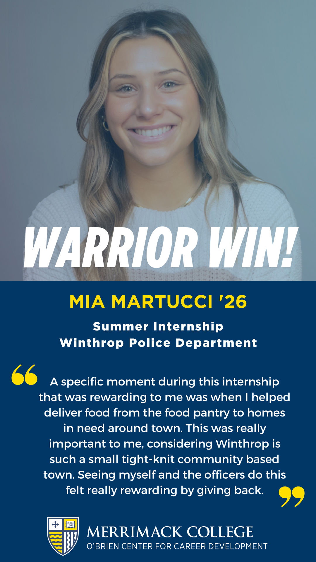 Warrior Win - Mia Martucci '26